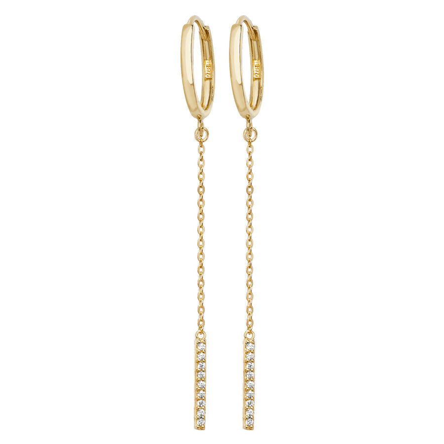 Bar Drop 9ct Gold Earrings