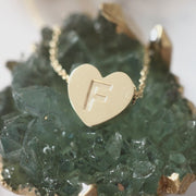Yellow Gold Heart Pendant with personalised engraving