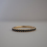 Black Diamond set in Gold Ring