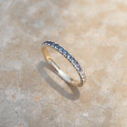 Ombre Blue Ring With Sapphires and Diamonds