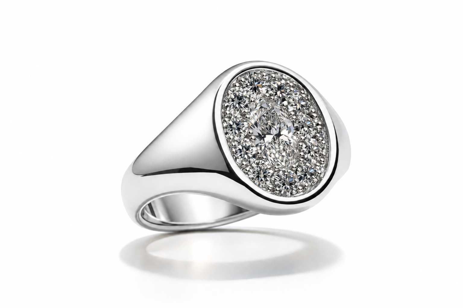 The Oval Diamond Signet Ring