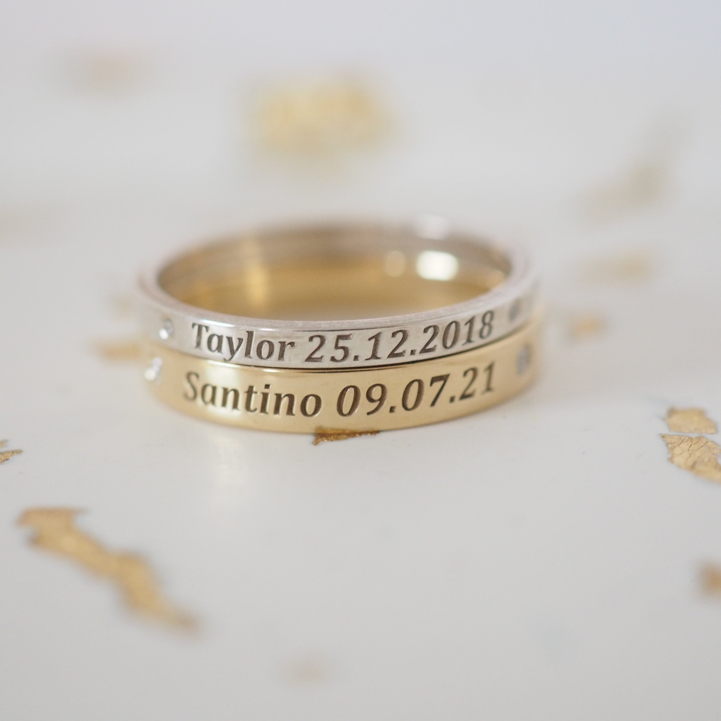 Wide Band My Baby Birthdate Ring