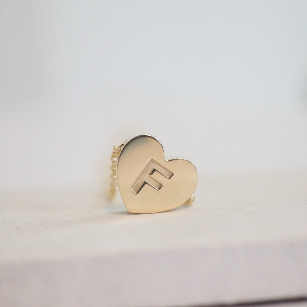 Yellow Gold Heart Pendant with personalised engraving