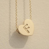 Yellow Gold Heart Pendant with personalised engraving