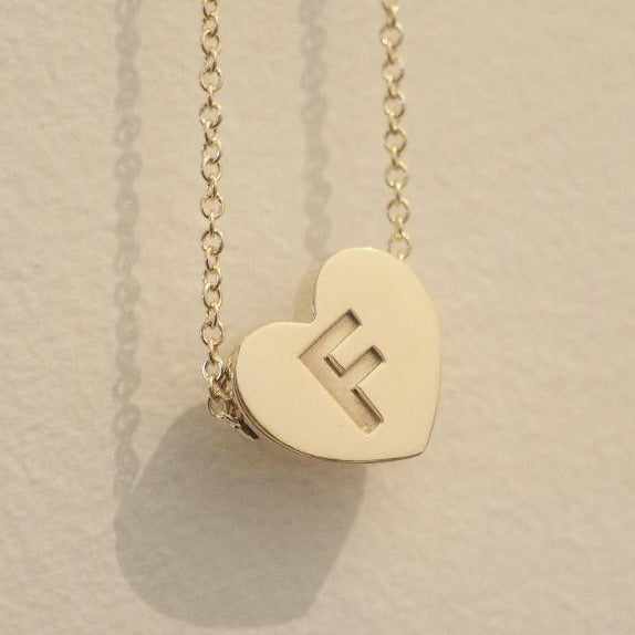 Yellow Gold Heart Pendant with personalised engraving