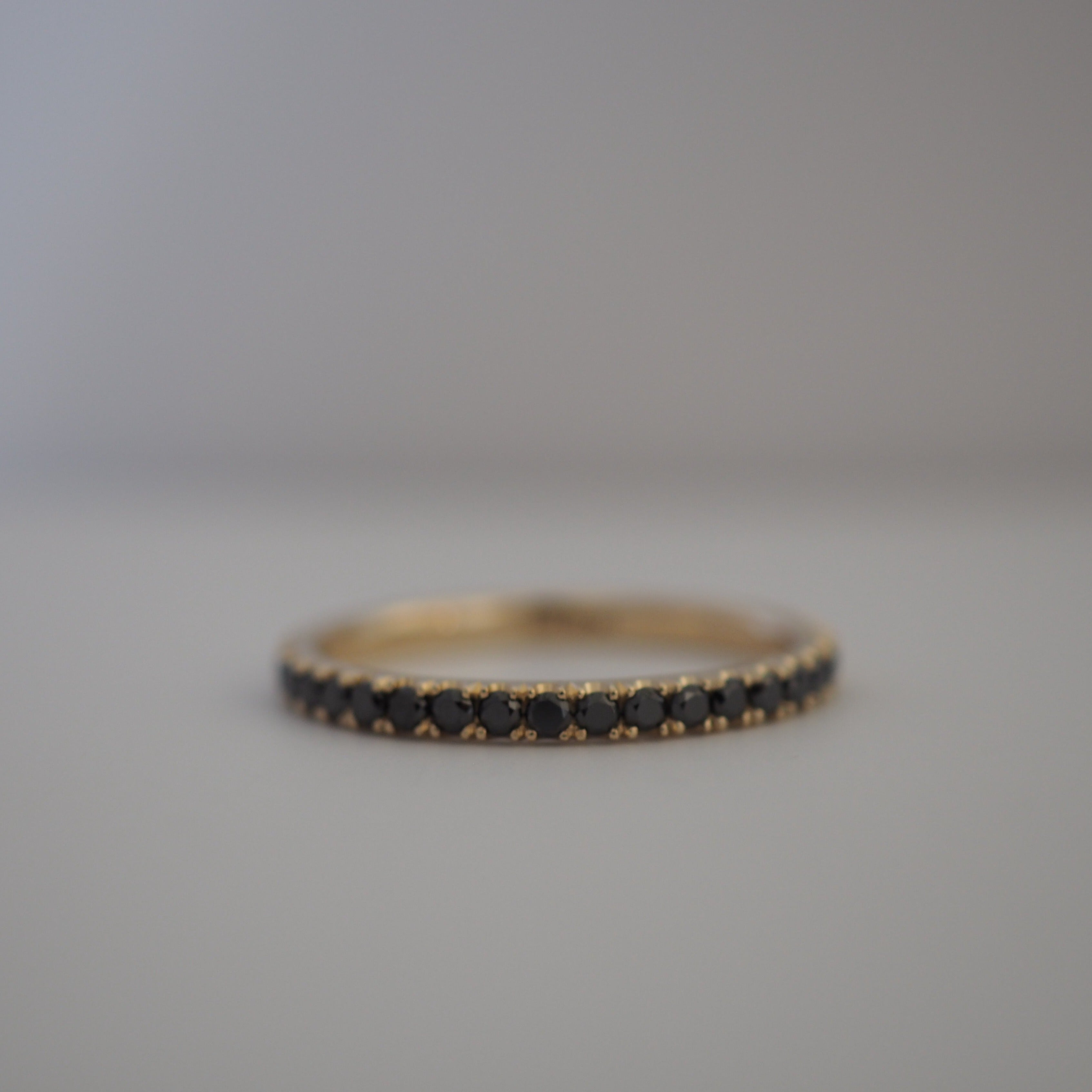 Black Diamond set in Gold Ring
