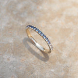 Ombre Blue Ring With Sapphires and Diamonds