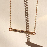Roman Numeral Initial Bar Pendant