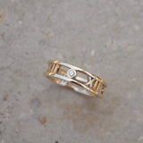 Roman Numeral Ring in Yellow Gold